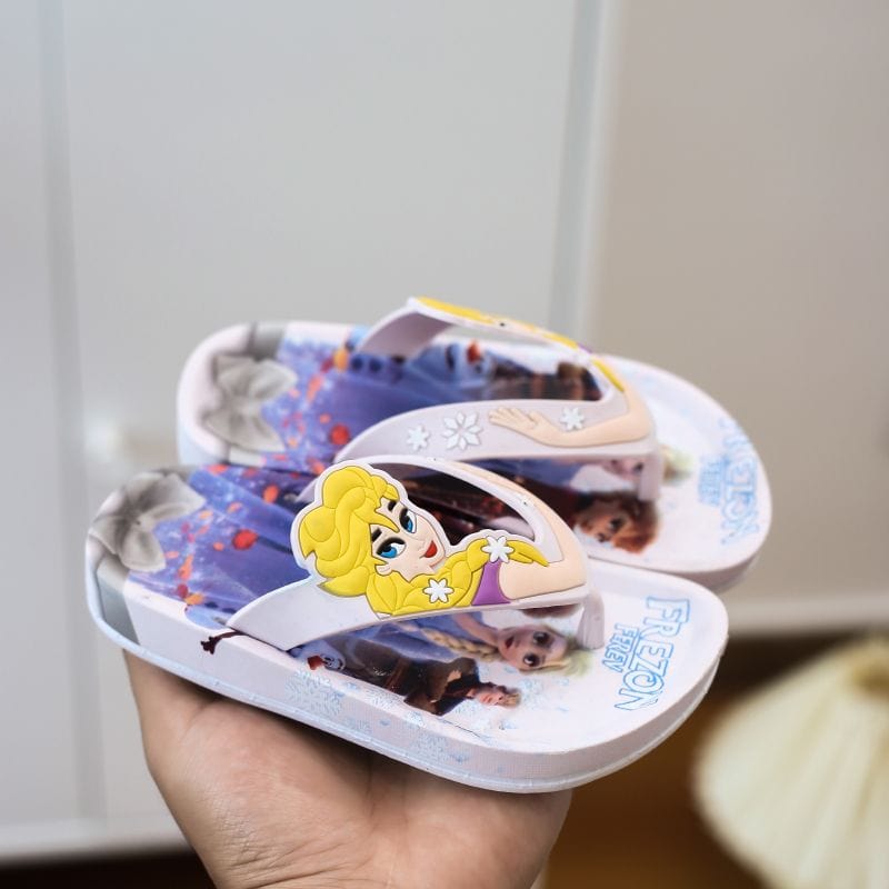 Showlu Fashion Store 0 Purple / 24-25Insole 16.0 cm Disney Children's Slippers Cartoon Flip Flops Princess Sandals Boys' Anti-skid Home Sandals Children's Beach Size 24-35