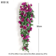 Showlu Fashion Store 0 Purple 3 Violet Artificial Flower Party Decoration Simulation Valentine&#39;s Day Wedding Wall Hanging Basket Flower Orchid fake Flower