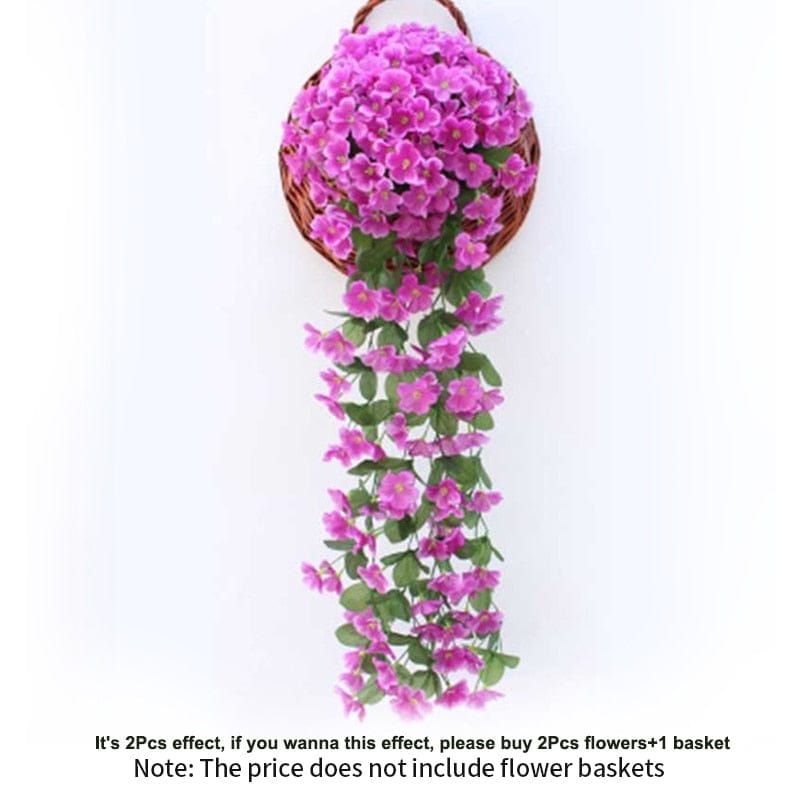 Showlu Fashion Store 0 Purple Red Violet Artificial Flower Party Decoration Simulation Valentine&#39;s Day Wedding Wall Hanging Basket Flower Orchid fake Flower