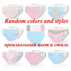  Showlu Fashion Store 0 Random style / XXL / 3pcs Women's cotton briefs sexy mid-rise solid lace waist patchwork panties Ladies briefs plus size women briefs underwear 3 Pcs/lot