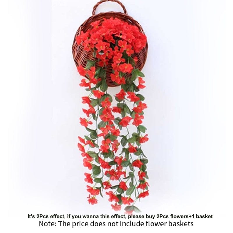 Showlu Fashion Store 0 Red 1 Violet Artificial Flower Party Decoration Simulation Valentine&#39;s Day Wedding Wall Hanging Basket Flower Orchid fake Flower