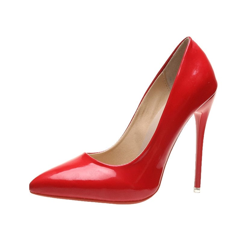 Showlu Fashion Store 0 Red / 45 Women Shoes 10cm Fashion High Heels 35-43 Plus Size  Thin Stiletto Banquet Wedding Shoes Sexy Pointed Toe Ladies Party Shoes