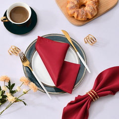 Showlu Fashion Store 0 Red 50 Pcs Satin Table Napkins 12x12inches Square Dinner Napkins Washable Soft Table Napkins for Wedding Birthday Parties Decoration