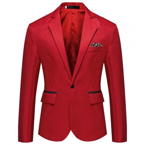 Showlu Fashion Store 0 Red / L / China Formal Casual Formal Lapel Suit Coat for Business   Men Blazer Formal Casual Formal Lapel Suit Coat for Business