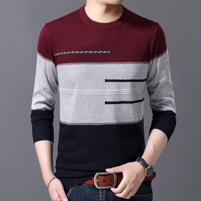 Showlu Fashion Store 0 Red / M 2022 Casual Thick Warm Winter Luxury Knitted Pull Sweater Men Wear Jersey Dress Pullover Knit Mens Sweaters Male Fashions 71819