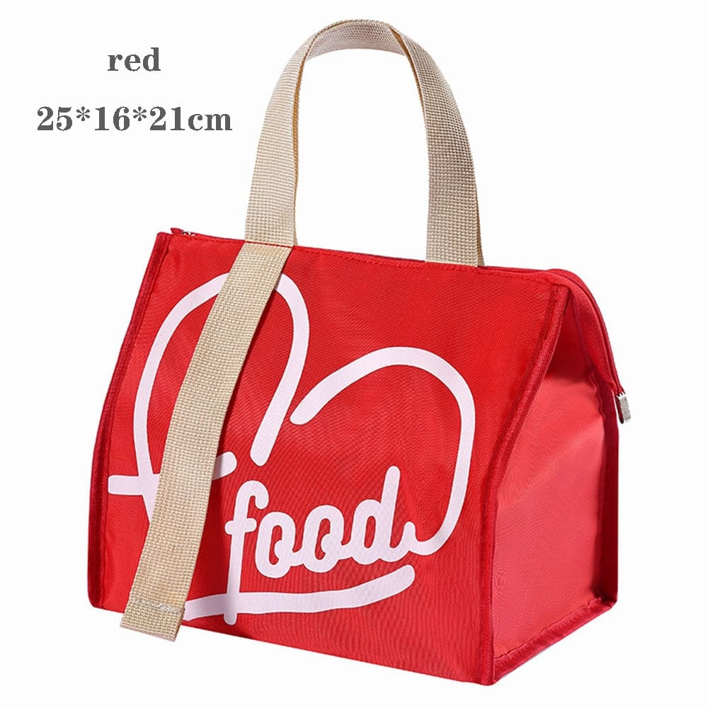 Showlu Fashion Store 0 red word-rectangle Insulated Lunch Food Storage Bag