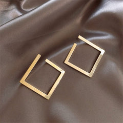 Showlu Fashion Store 0 Retro Minimalist Square Earrings Irregular Stud Earrings New Exaggerated Cold Wind Fashion Earring for Women Opening Accessories