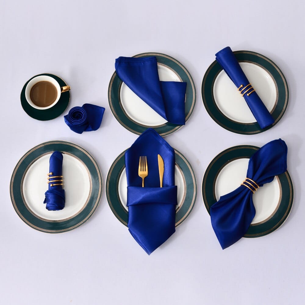 Showlu Fashion Store 0 royal blue 12pcs 50cm*50cm Satin Table Napkin Table Dinner Napkins Handkerchief Cloth Diner Banquet Wedding Party Home Decorations 20inch