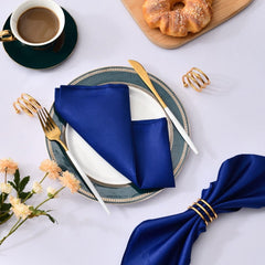 Showlu Fashion Store 0 Royal Blue 50 Pcs Satin Table Napkins 12x12inches Square Dinner Napkins Washable Soft Table Napkins for Wedding Birthday Parties Decoration