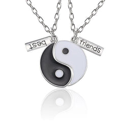 Showlu Fashion Store 0 S Hot Selling Yin And Yang Stitching Alloy Two Petals Pisces Couple Pendant Necklace Fashion Jewelry Accessories Birthday Gift