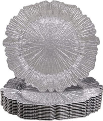 Showlu Fashion Store 0 Silver / 20pcs 50pcs 100 Pcs Gold Charger Plates Reef Plate Chargers for Dinner Plates, Plastic Decorative Plates for Table Setting