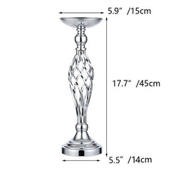 Showlu Fashion Store 0 Silver 45cm Gold/Silver Wedding Candle Holders Decor Table Centerpiece Pillar Flower Vase Rack Stand Road Lead Floral Bouquet Party Supplies