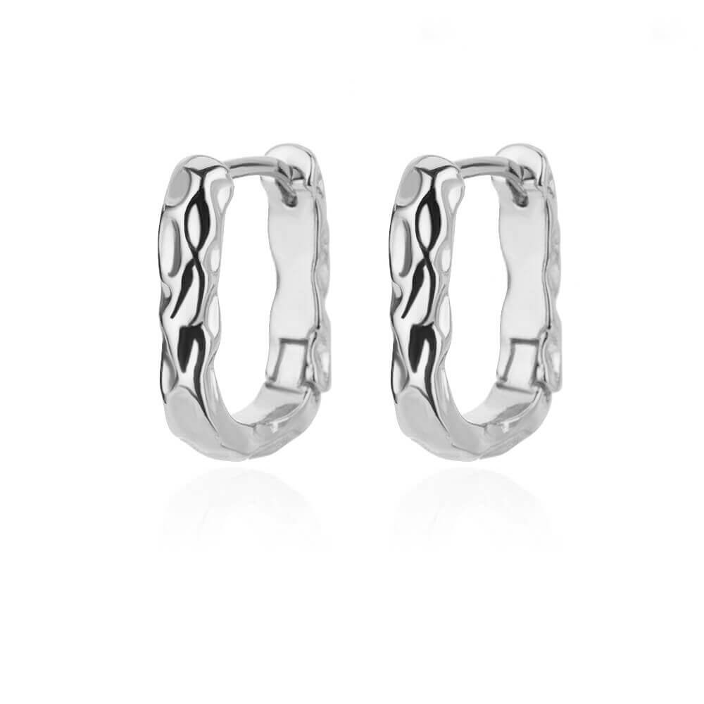 Showlu Fashion Store 0 silver plated / China U-Shaped Square Hoop Earrings for Women Luxury Stainless Steel Circle Earring 2023 Trending Wedding Aesthetic Jewelry aretes