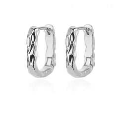 Showlu Fashion Store 0 silver plated / China U-Shaped Square Hoop Earrings for Women Luxury Stainless Steel Circle Earring 2023 Trending Wedding Aesthetic Jewelry aretes