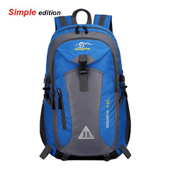 Showlu Fashion Store 0 Simple blue Anti-theft Mountaineering Waterproof Backpack Men Riding Sport Bags Outdoor Camping Travel Backpacks Climbing Hiking Bag For Men