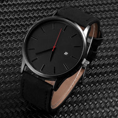 Showlu Fashion Store 0 Simple Men Quartz Watch Relogio Masculino Military Sport Wristwatch Leather Strap Mens Reloj Complete Calendar Watches Hom Saati