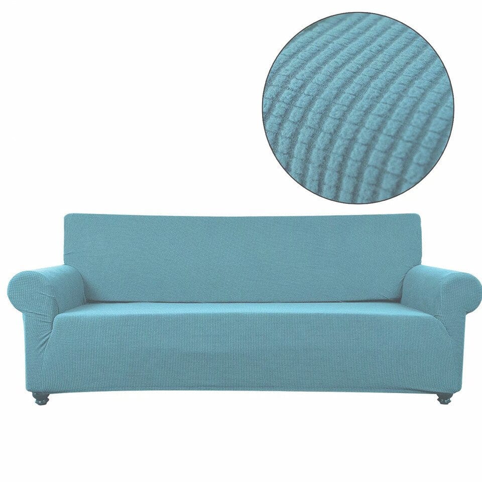 Showlu Fashion Store 0 Sky blue / 1-Seat 90-140cm 305-350cm Size Velvet Sofa Covers for Living Room Solid Sectional Sofa Cover Elastic Couch Cover Home Decor Fundas Sofa Slipover