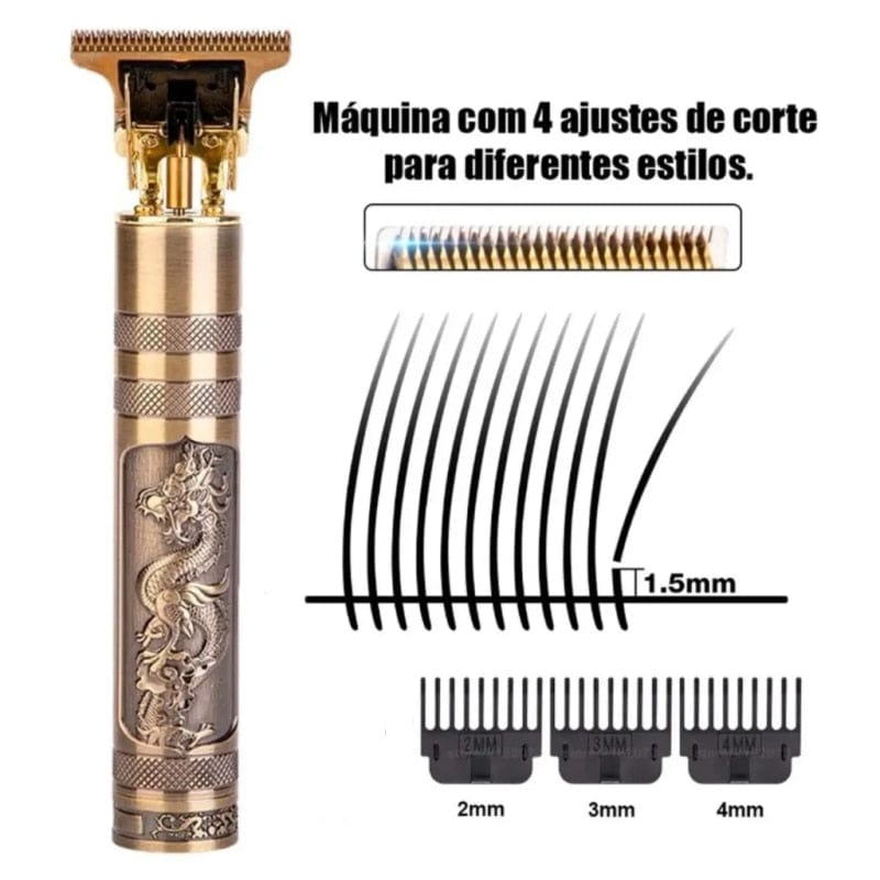 Showlu Fashion Store 0 SKYTUR-Professional Rechargeable Shaving Machine Famous Dragon Drawing Hair Trimmer-IMMEDIATE SHIP TO ALL BRAZIL