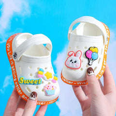 Showlu Fashion Store 0 style 1 / 18 (insole 12cm) Kids Sandals Hole Children's Shoes Slippers Soft Anti-Skid Cartoon DIY Design Hole Baby Shoes Sandy Beach For Boys Girls