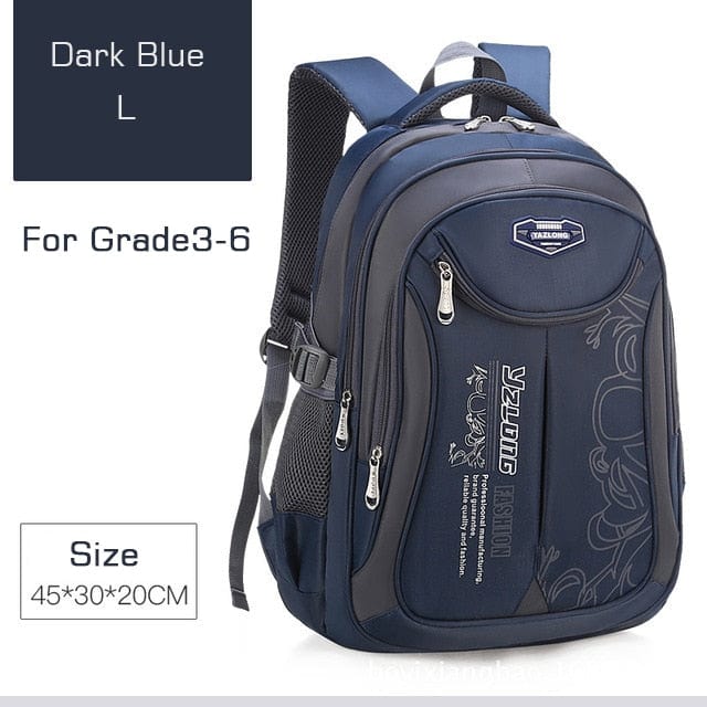 Showlu Fashion Store 0 Style B Dark Blue L / China Backpack School Bag Back Pack For Boy Children Kid Child Teenager Schoolbag Male Men Primary Bookbag Bagpack Book Portfolio Teen