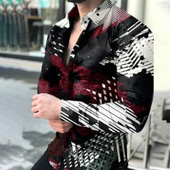 Showlu Fashion Store 0 Summer Men's Shirt Long Sleeve S-4XL Fashion HD 3D Printed Lapel Single Breasted Cardigan Hawaiian Casual Men's Shirt 2023