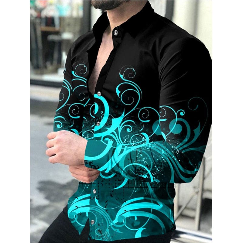 Showlu Fashion Store 0 Summer Men's Shirt Long Sleeve S-4XL Fashion HD 3D Printed Lapel Single Breasted Cardigan Hawaiian Casual Men's Shirt 2023