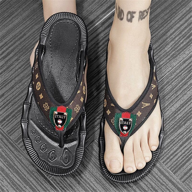 Showlu Fashion Store 0 Summer Slippers Men Flip Flops Beach Sandals Non-slip Casual Flat Shoes Slippers Indoor House Shoes for Men Outdoor Slides