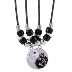 Showlu Fashion Store 0 T Hot Selling Yin And Yang Stitching Alloy Two Petals Pisces Couple Pendant Necklace Fashion Jewelry Accessories Birthday Gift