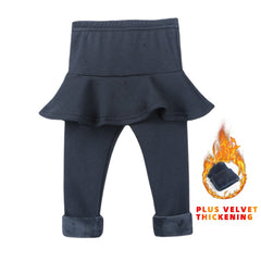 Showlu Fashion Store 0 Thick Dark Blue / 2T Solid Color Girls Pants Kids Leggings 2-10Y Children Clothing Autumn Cotton Leggings Warm Baby Girl Skirt-pants High Quality