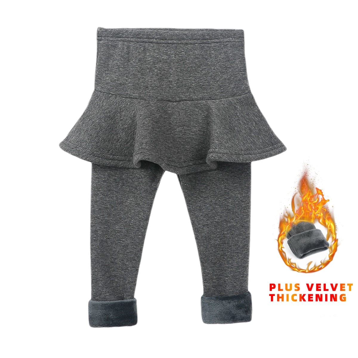 Showlu Fashion Store 0 Thick Dark Gray / 2T Solid Color Girls Pants Kids Leggings 2-10Y Children Clothing Autumn Cotton Leggings Warm Baby Girl Skirt-pants High Quality