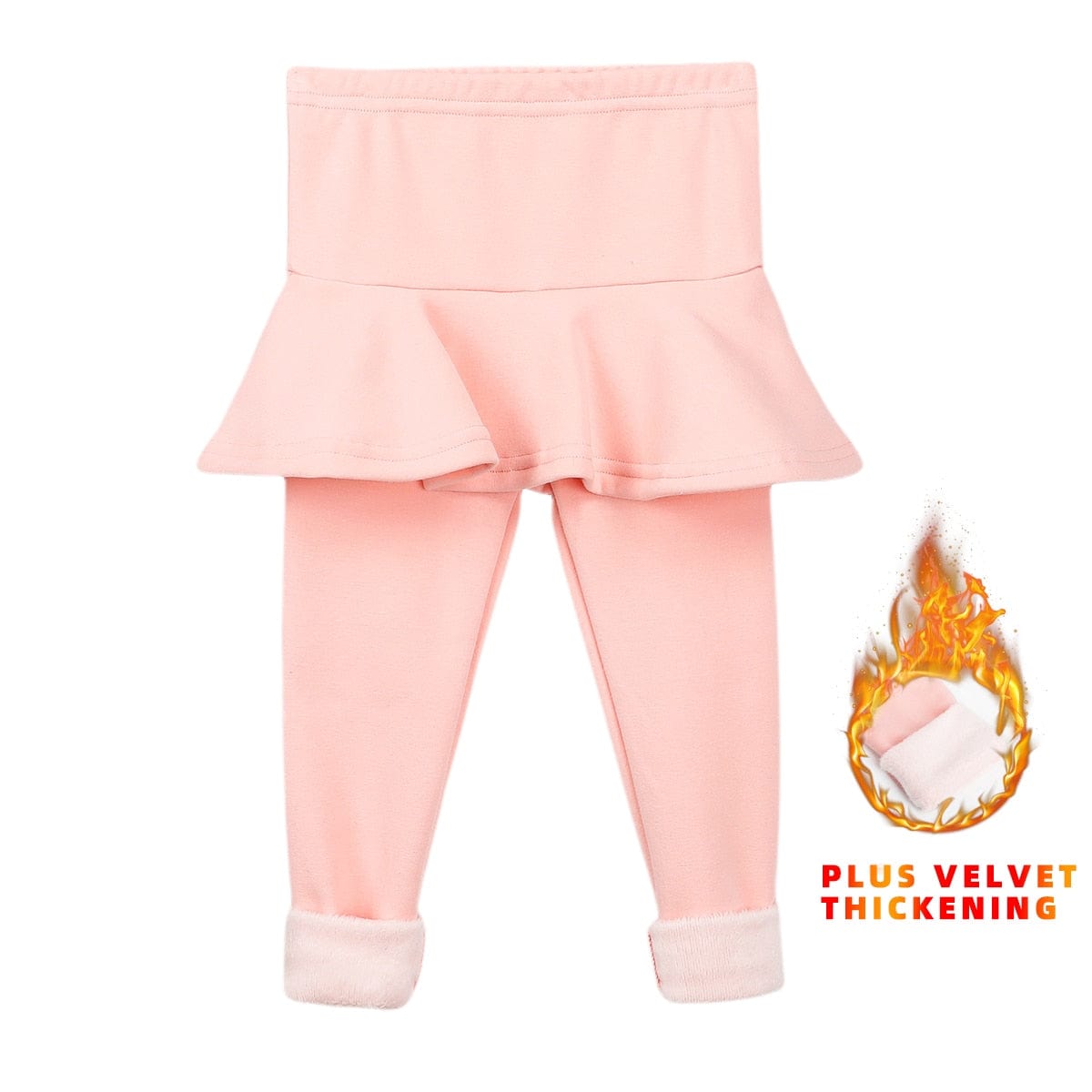 Showlu Fashion Store 0 Thick Pink / 2T Solid Color Girls Pants Kids Leggings 2-10Y Children Clothing Autumn Cotton Leggings Warm Baby Girl Skirt-pants High Quality