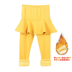 Showlu Fashion Store 0 Thick Yellow / 2T Solid Color Girls Pants Kids Leggings 2-10Y Children Clothing Autumn Cotton Leggings Warm Baby Girl Skirt-pants High Quality