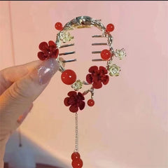 Showlu Fashion Store 0 TS5527-11 New Angel Wings Pearl Rhinestone Tassel Pill Head Ponytail Buckle Hair Clip Female Korean Hair Card Hair Accessories