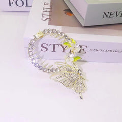 Showlu Fashion Store 0 TS5527-14 New Angel Wings Pearl Rhinestone Tassel Pill Head Ponytail Buckle Hair Clip Female Korean Hair Card Hair Accessories