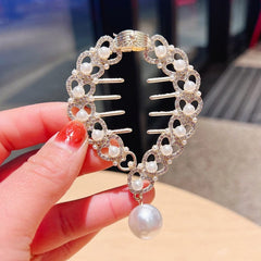 Showlu Fashion Store 0 TS5527-22 New Angel Wings Pearl Rhinestone Tassel Pill Head Ponytail Buckle Hair Clip Female Korean Hair Card Hair Accessories