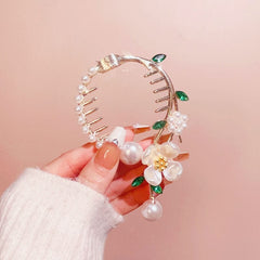 Showlu Fashion Store 0 TS5527-23 New Angel Wings Pearl Rhinestone Tassel Pill Head Ponytail Buckle Hair Clip Female Korean Hair Card Hair Accessories