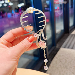 Showlu Fashion Store 0 TS5527-29 New Angel Wings Pearl Rhinestone Tassel Pill Head Ponytail Buckle Hair Clip Female Korean Hair Card Hair Accessories