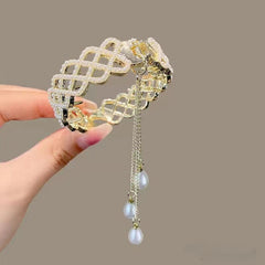 Showlu Fashion Store 0 TS5527-53 New Angel Wings Pearl Rhinestone Tassel Pill Head Ponytail Buckle Hair Clip Female Korean Hair Card Hair Accessories