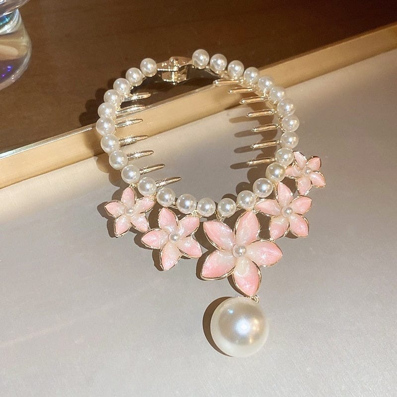 Showlu Fashion Store 0 TS5527-64 New Angel Wings Pearl Rhinestone Tassel Pill Head Ponytail Buckle Hair Clip Female Korean Hair Card Hair Accessories