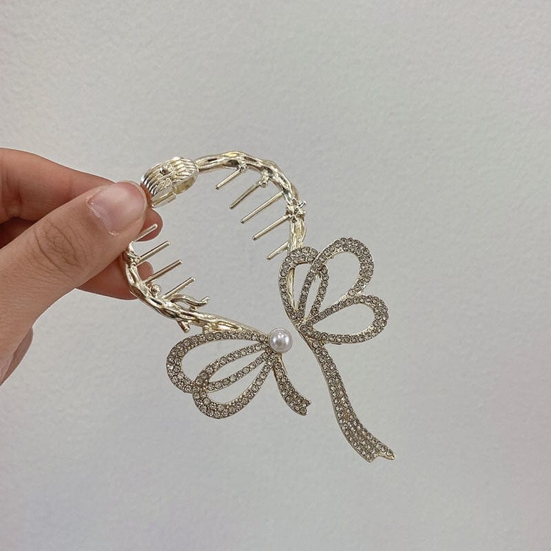 Showlu Fashion Store 0 TS5565-1 New Angel Wings Pearl Rhinestone Tassel Pill Head Ponytail Buckle Hair Clip Female Korean Hair Card Hair Accessories