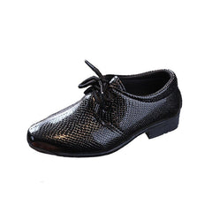 Showlu Fashion Store 0 ULKNN Boys&#39; Leather Shoes 2023 Spring Autumn New Kid&#39;s Lace-up Children&#39;s Single Shoes Students Black Performance Shoes 98