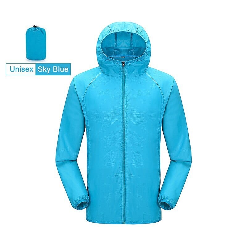 Showlu Fashion Store 0 Unisex Sky Blue / M LNGXO Unisex Hiking Jacket Men Women Waterproof Quick Dry Camping Windbreaker Trekking Fishing Rain Coat Outdoor Anti UV Clothes