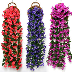 Showlu Fashion Store 0 Violet Artificial Flower Party Decoration Simulation Valentine&#39;s Day Wedding Wall Hanging Basket Flower Orchid fake Flower