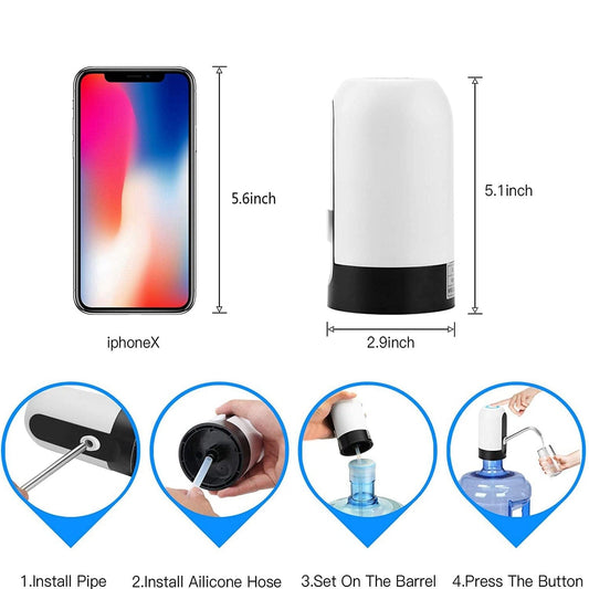 Showlu Fashion Store 0 Water Bottle Pump USB Charging Auto Switch Drinking Dispenser Charging Water Pump One Click Auto Switch Drink Pump Dispenser