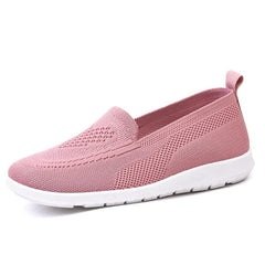 Showlu Fashion Store 0 WB-363  Pink / CN 36 / CN Cheap Mom Summer Mesh Knitting Sneakers Women Breathable Mary Janes Shoes Non-slip Ladies Casual Nurse Office Shoes Ballet Flats