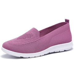 Showlu Fashion Store 0 WB-363 Purple / CN 36 / CN Cheap Mom Summer Mesh Knitting Sneakers Women Breathable Mary Janes Shoes Non-slip Ladies Casual Nurse Office Shoes Ballet Flats