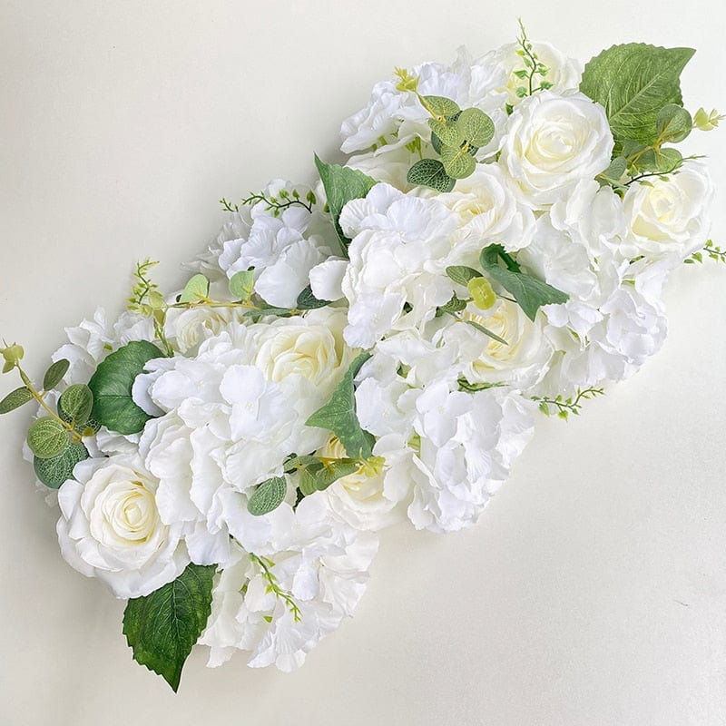 Showlu Fashion Store 0 White 1 Luxury Wedding Road Cited Flowers Rose Peony Hydrangea Mix DIY Arched Door Flower Row Window T Station Wedding Decoration