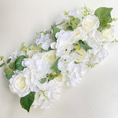 Showlu Fashion Store 0 White 1 Luxury Wedding Road Cited Flowers Rose Peony Hydrangea Mix DIY Arched Door Flower Row Window T Station Wedding Decoration