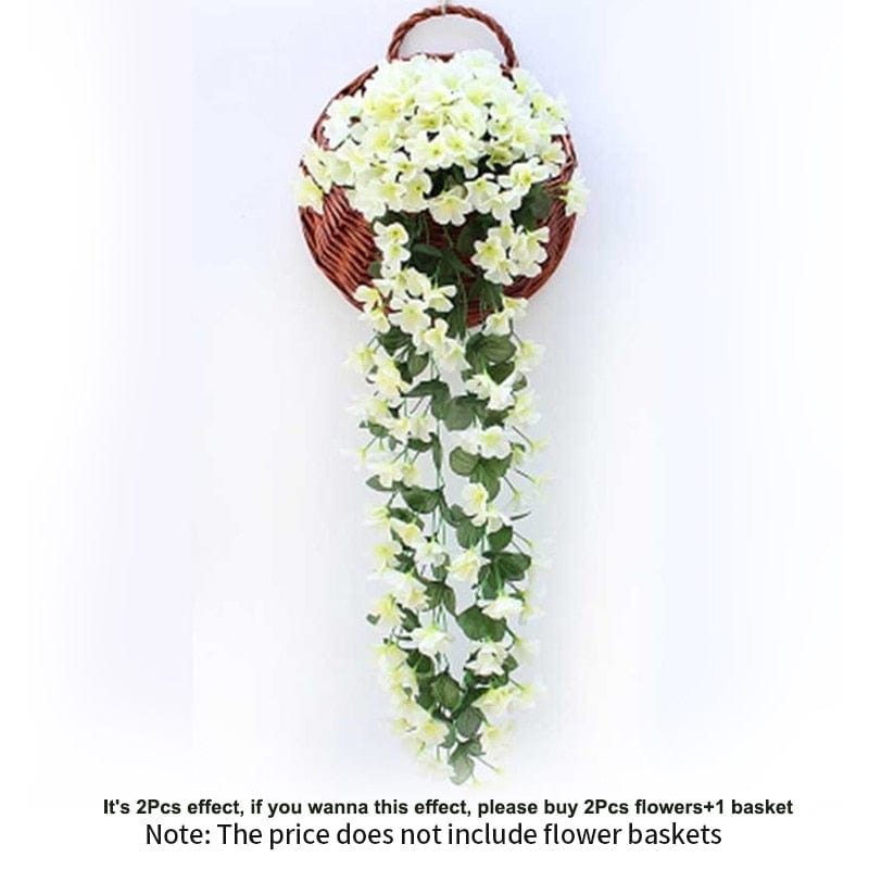 Showlu Fashion Store 0 White 1 Violet Artificial Flower Party Decoration Simulation Valentine&#39;s Day Wedding Wall Hanging Basket Flower Orchid fake Flower