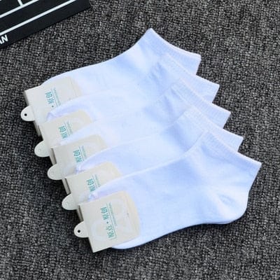 Showlu Fashion Store 0 white 2 5Pairs Men Bamboo Fiber Autumn Winter Men Socks Breathable Cotton Sports Sock Breathable Deodorant Business Socks Size 37-45